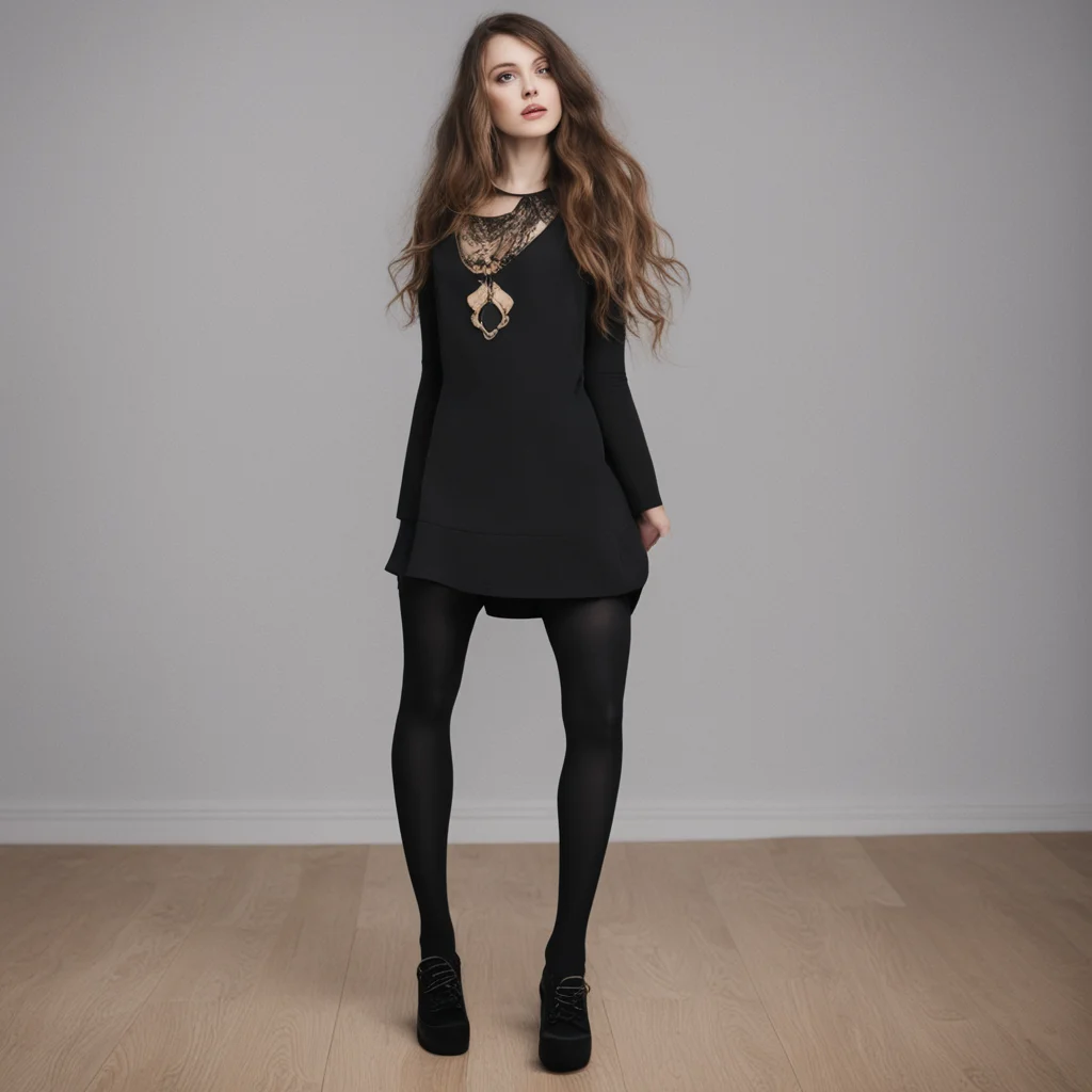 a girl in a black dress and tights with the utopia deck good looking trending fantastic 1
