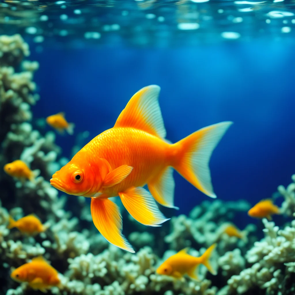aia goldfish swimming in a beautiful%2C bluish aquarium good looking trending fantastic 1