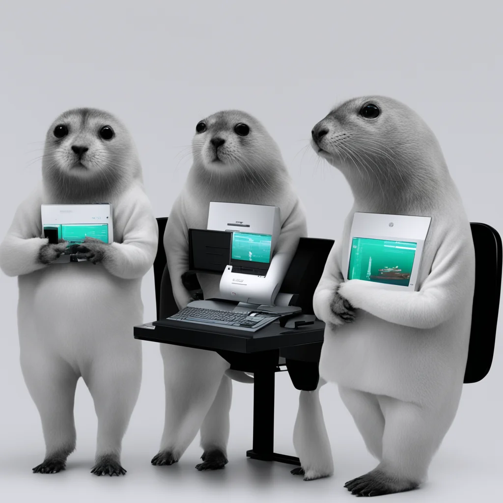 aia group of three seals using computers. one wears an epfl outfit%2C one an unil outfit%2C and one a heig vd outfit good looking trending fantastic 1