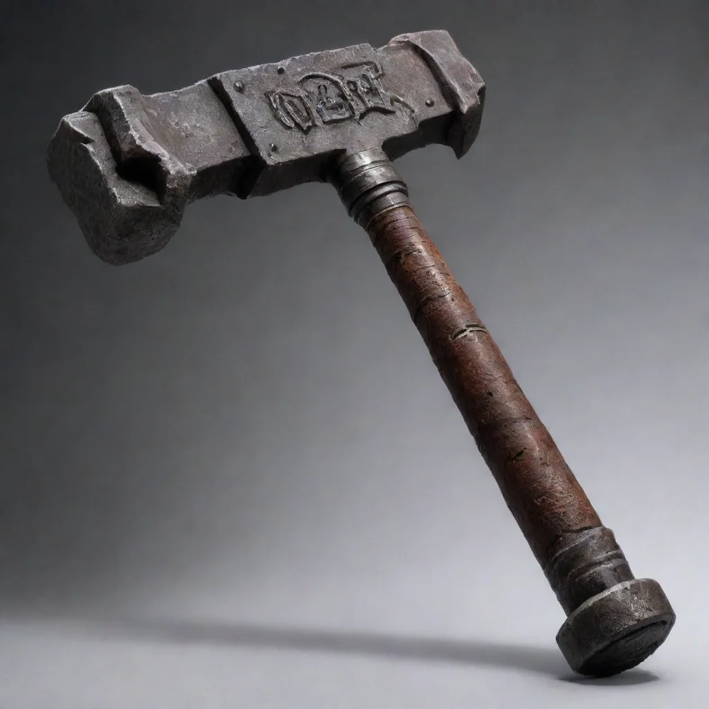 aia gruesome and morbid war hammer. the name of the war hammer is gorgoloth the nightmare tenderizer.