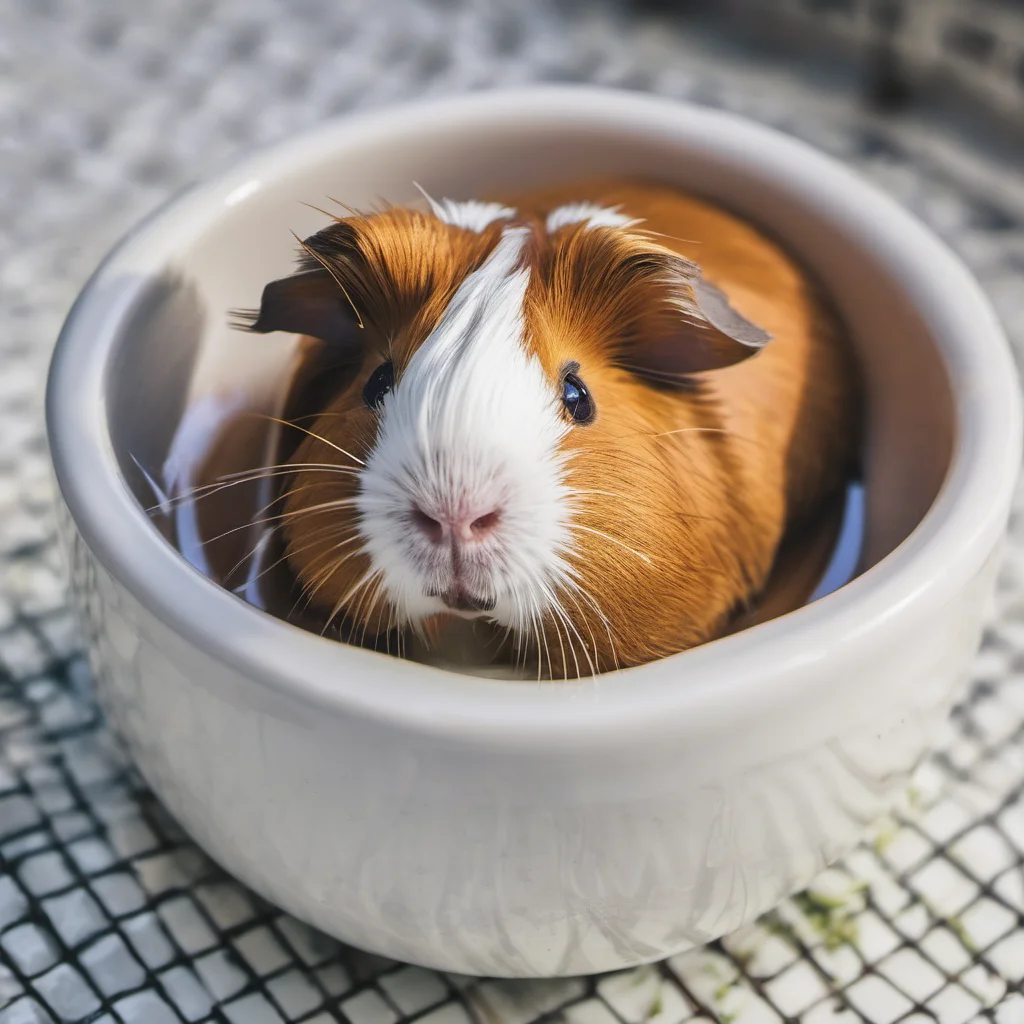 aia guinea pig doing the back stroke in a small bowl of water confident engaging wow artstation art 3