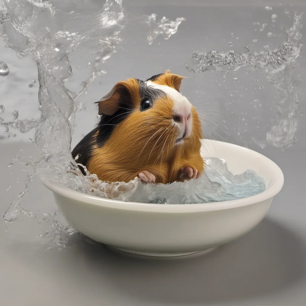 aia guinea pig doing the back stroke in a small bowl of water good looking trending fantastic 1