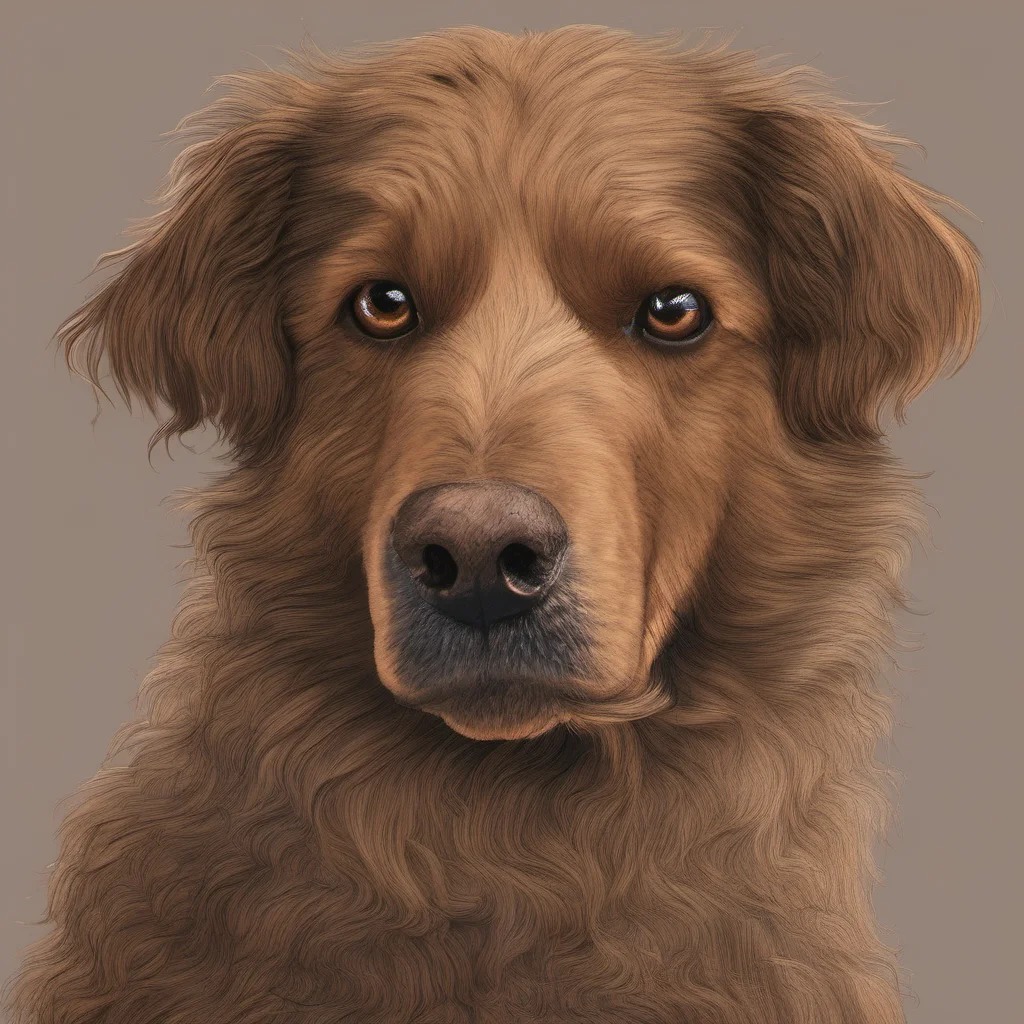 aia hairy brown dog confident engaging wow artstation art 3