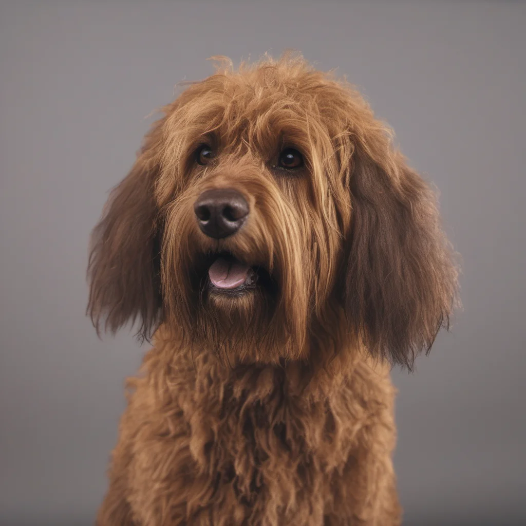 a hairy brown dog