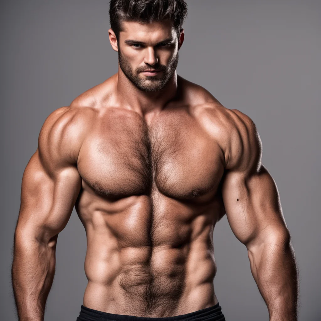 a handsome muscle man with hairy chest amazing awesome portrait 2