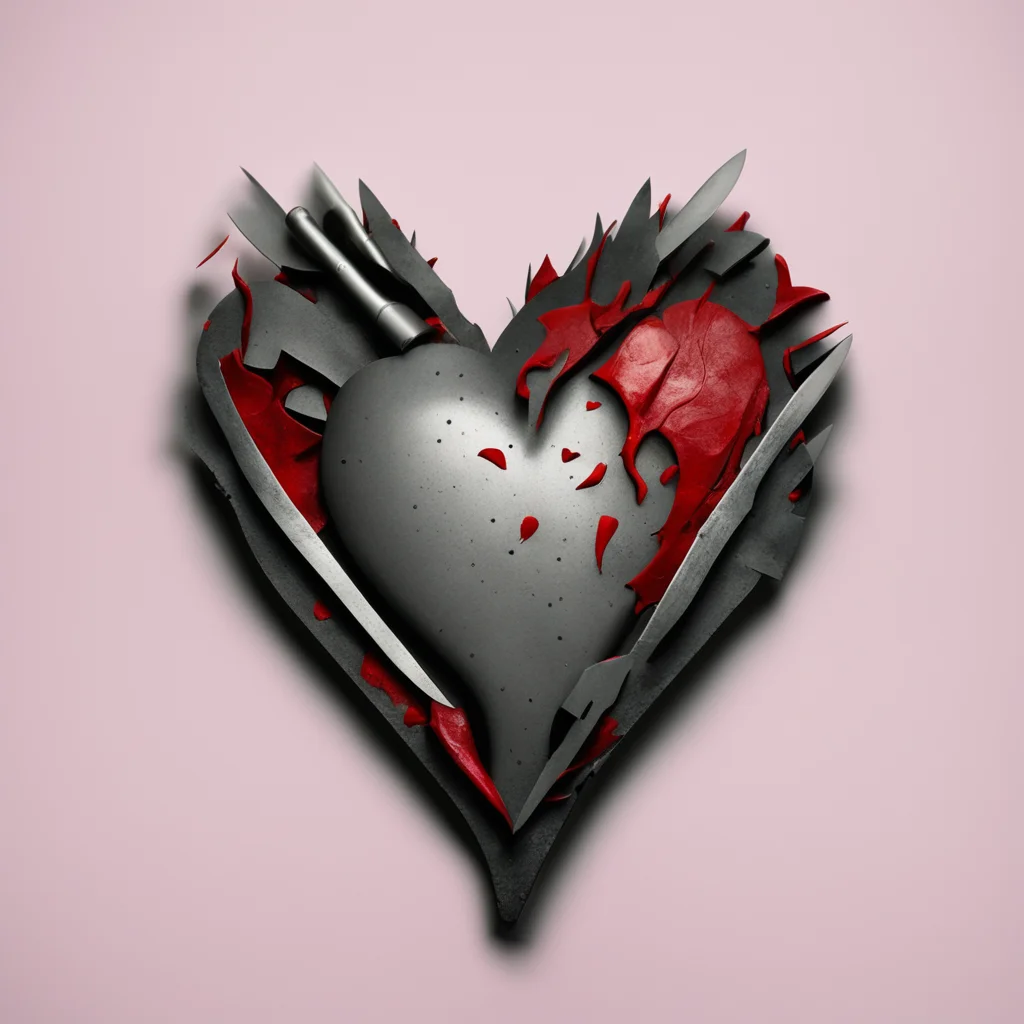a heart embedded with several knives amazing awesome portrait 2