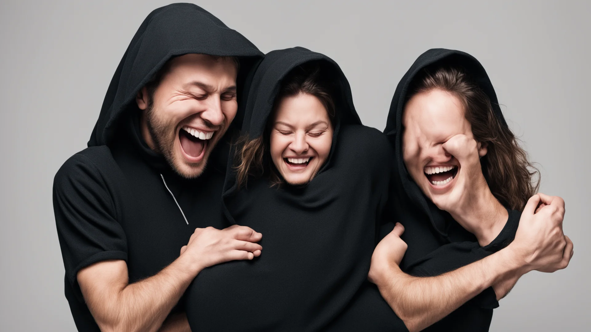 aia hooded man tickling the armpits of a restrained woman%2C laughing hysterically good looking trending fantastic 1 wide