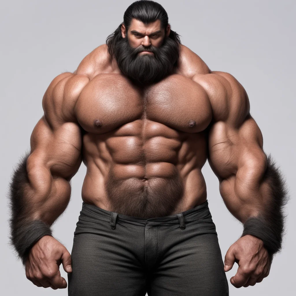 aia huge%2C thickly muscled%2C hairy humanoid man with a height of over 200 and a weight of over 190. handsome