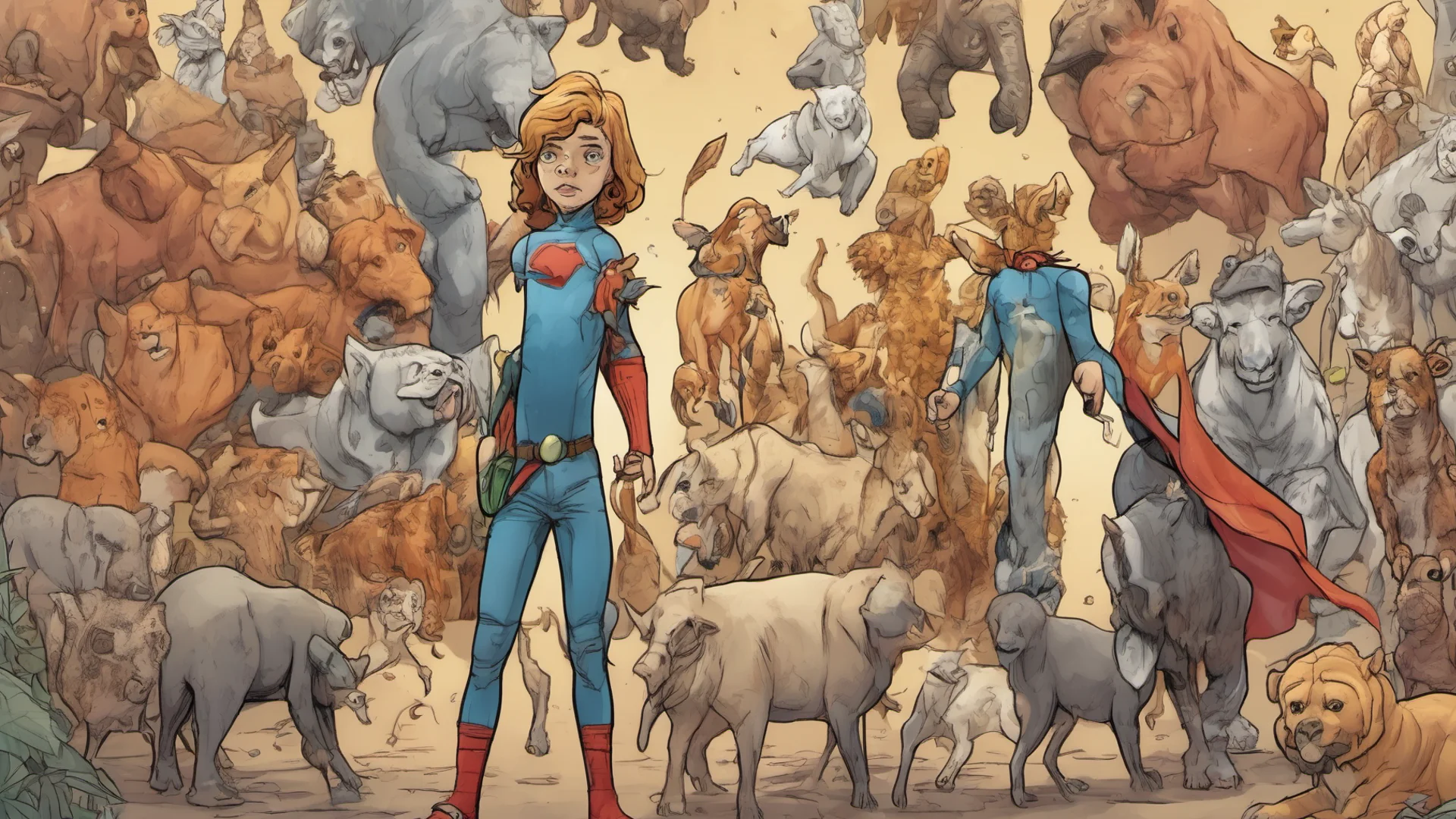 a kid comic book design super hero that protect animals good looking trending fantastic 1 wide