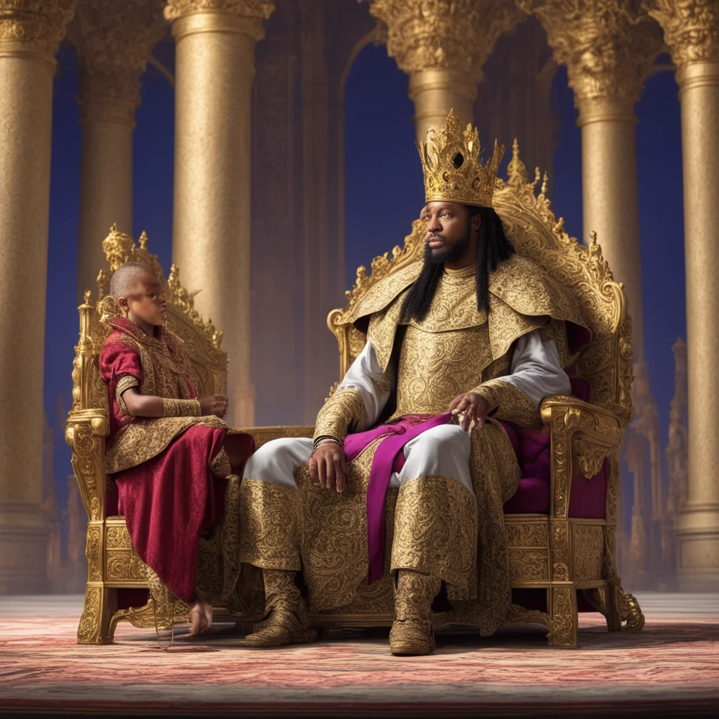 aia king sits on a palace throne%2C talking to his queen about his son%27s dream confident engaging wow artstation art 3