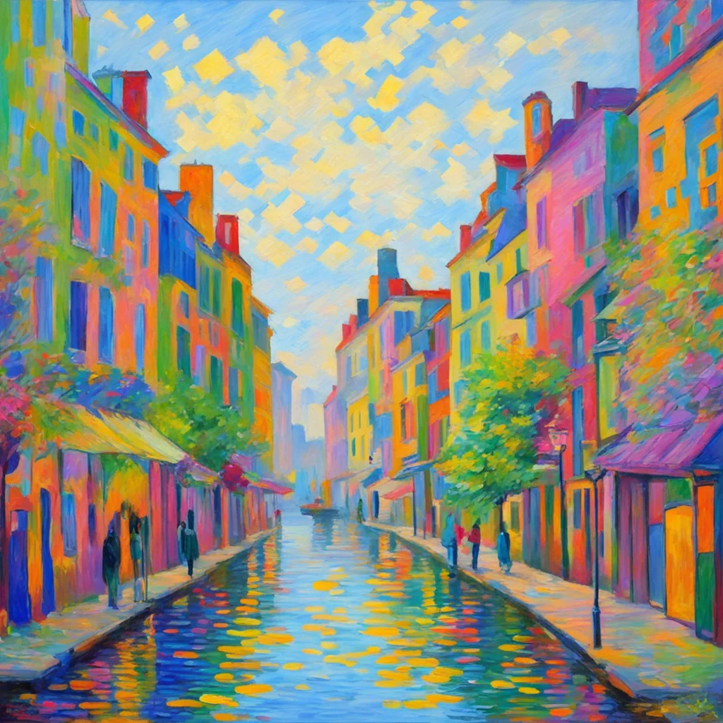 aia landscape of city life in the style of monet amazing awesome portrait 2