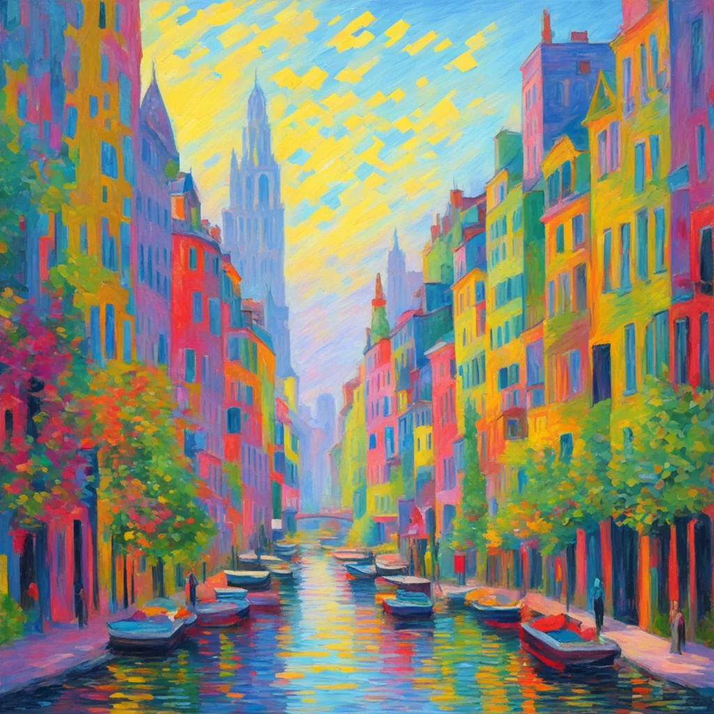 a landscape of city life in the style of monet good looking trending fantastic 1