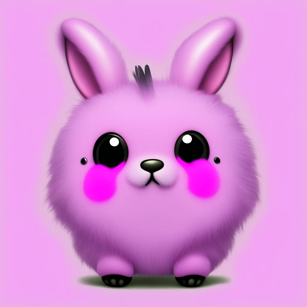 aia light purple rabbit like tamagotchi with black insides in her ears%2C pink eyes%2C and two light purple hair tufts