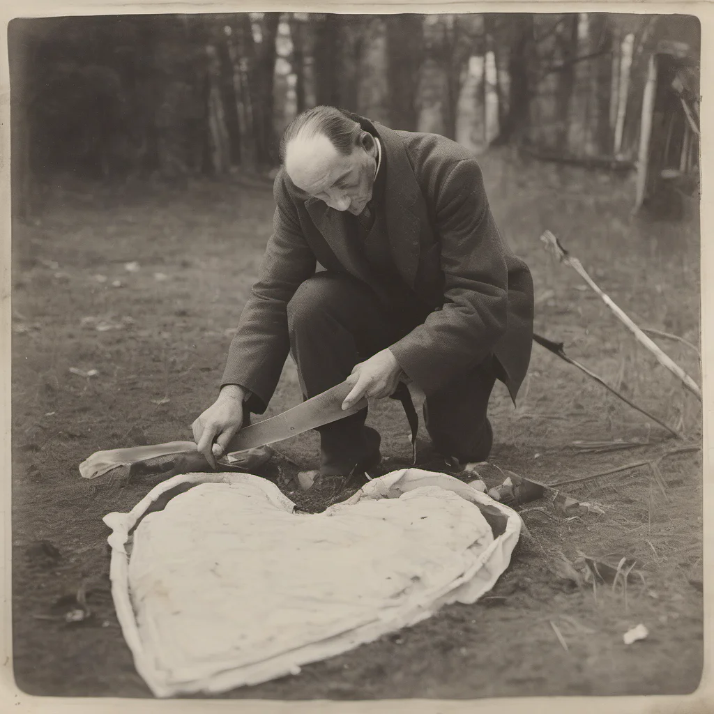 a lonely man cutting out the heart of his dead wife before she gets buried amazing awesome portrait 2