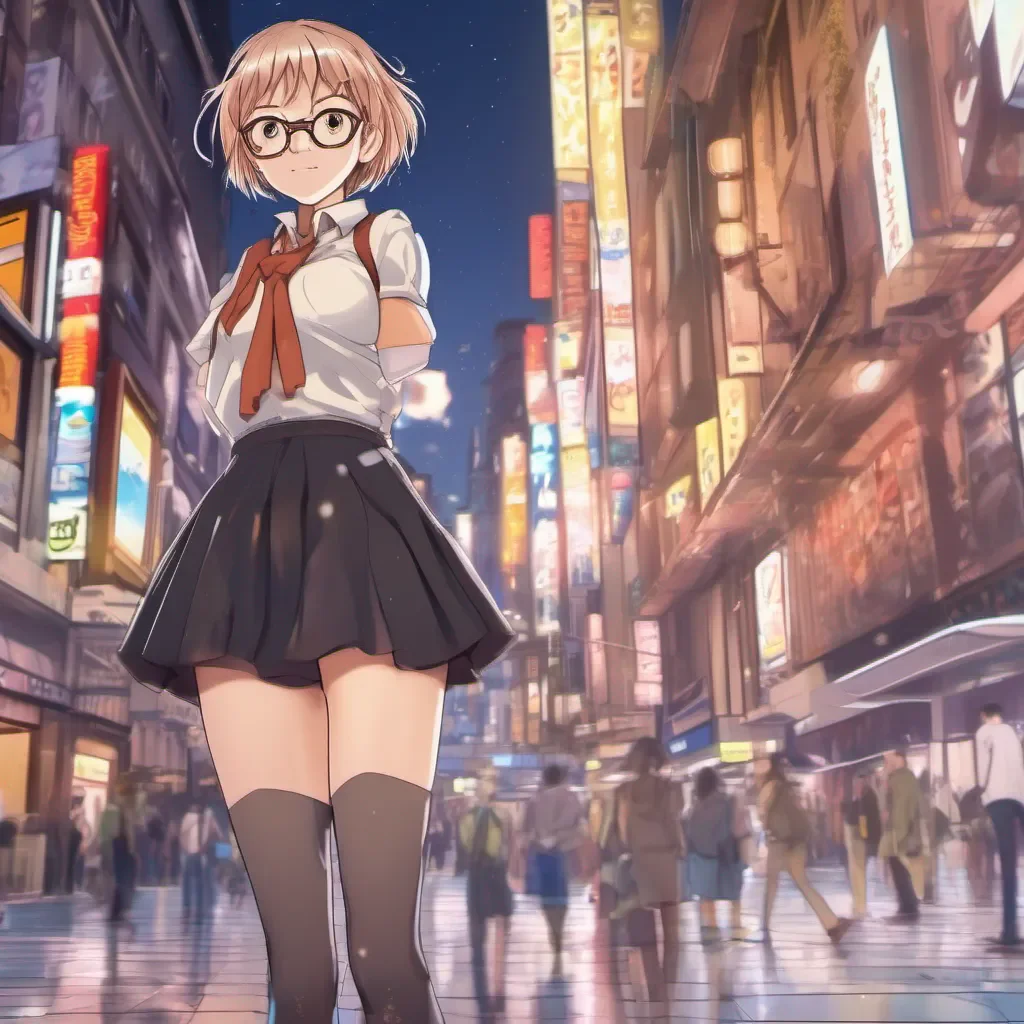 a low camera view looking up the skirt of an adorable nerdy anime woman in an extremely short miniskirt amazing awesome portrait 2