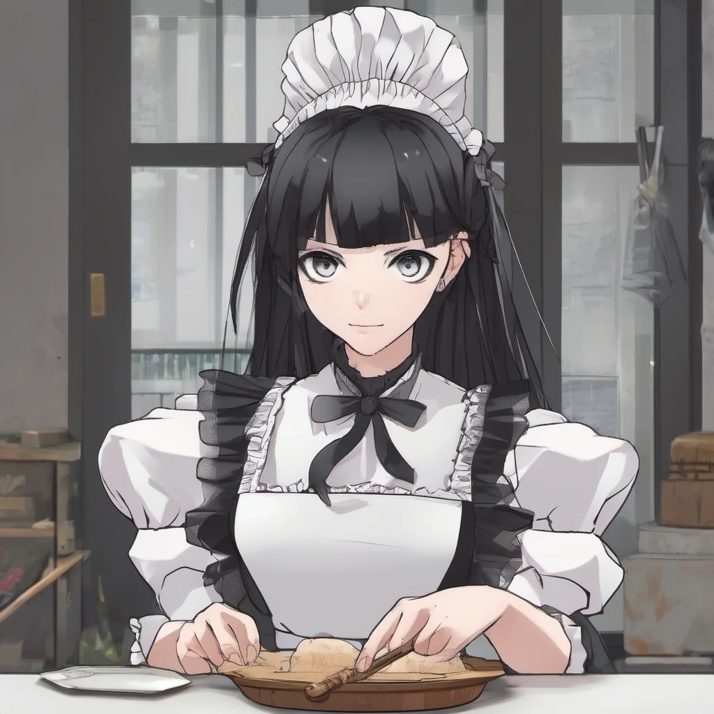aia maid with black hair and eyes amazing awesome portrait 2