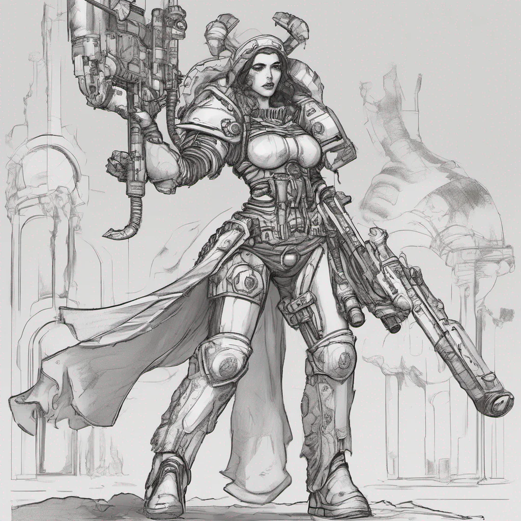 aia member of the gypian silver guard female %28astral millitarm%29 they ware necro dermis exoskeleton. warhammer 40k line art good looking trending fantastic 1