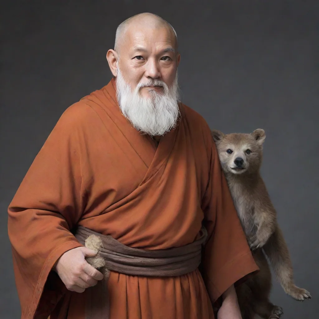 a monk with white beard and beabear chest