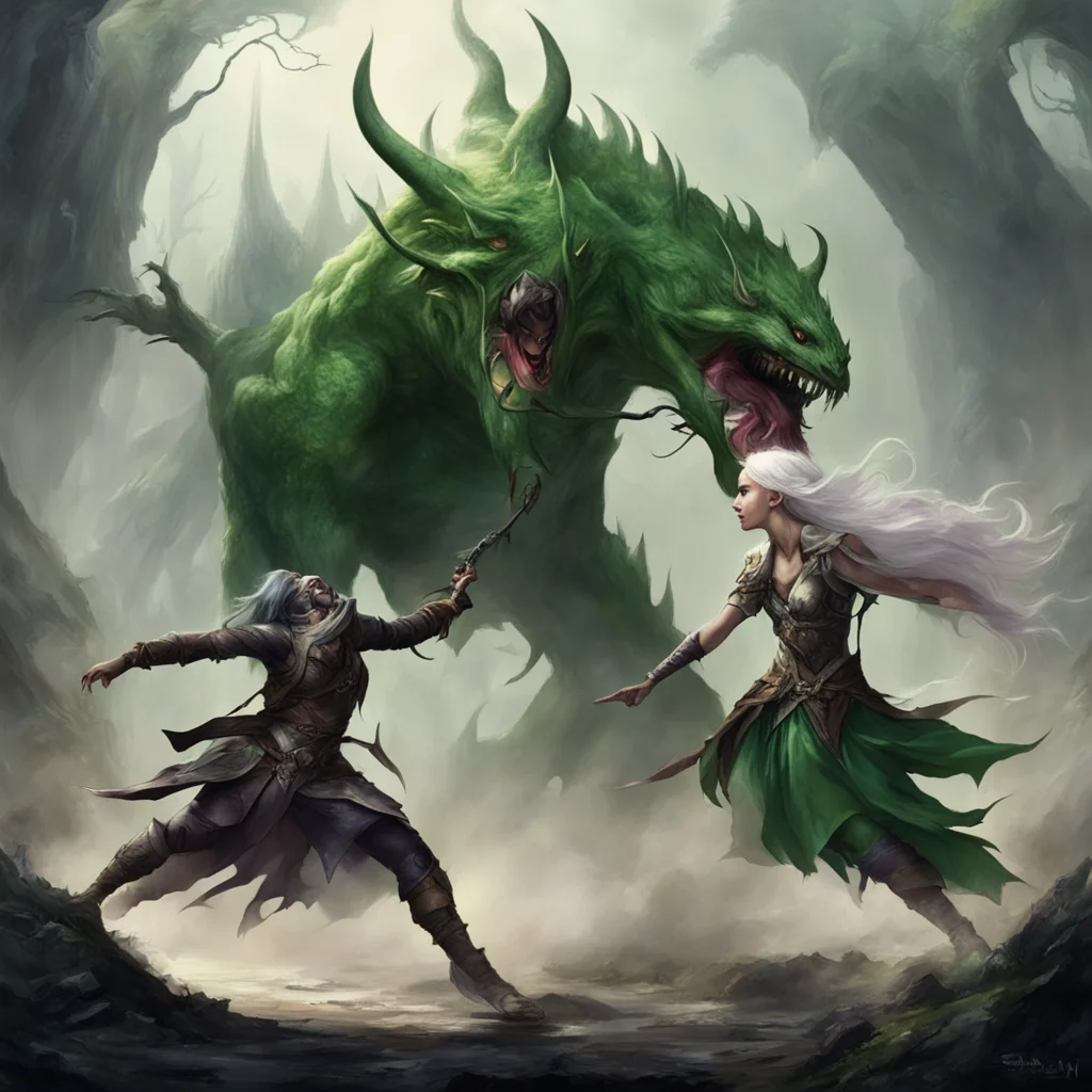 a monster attacks elven princess amazing awesome portrait 2