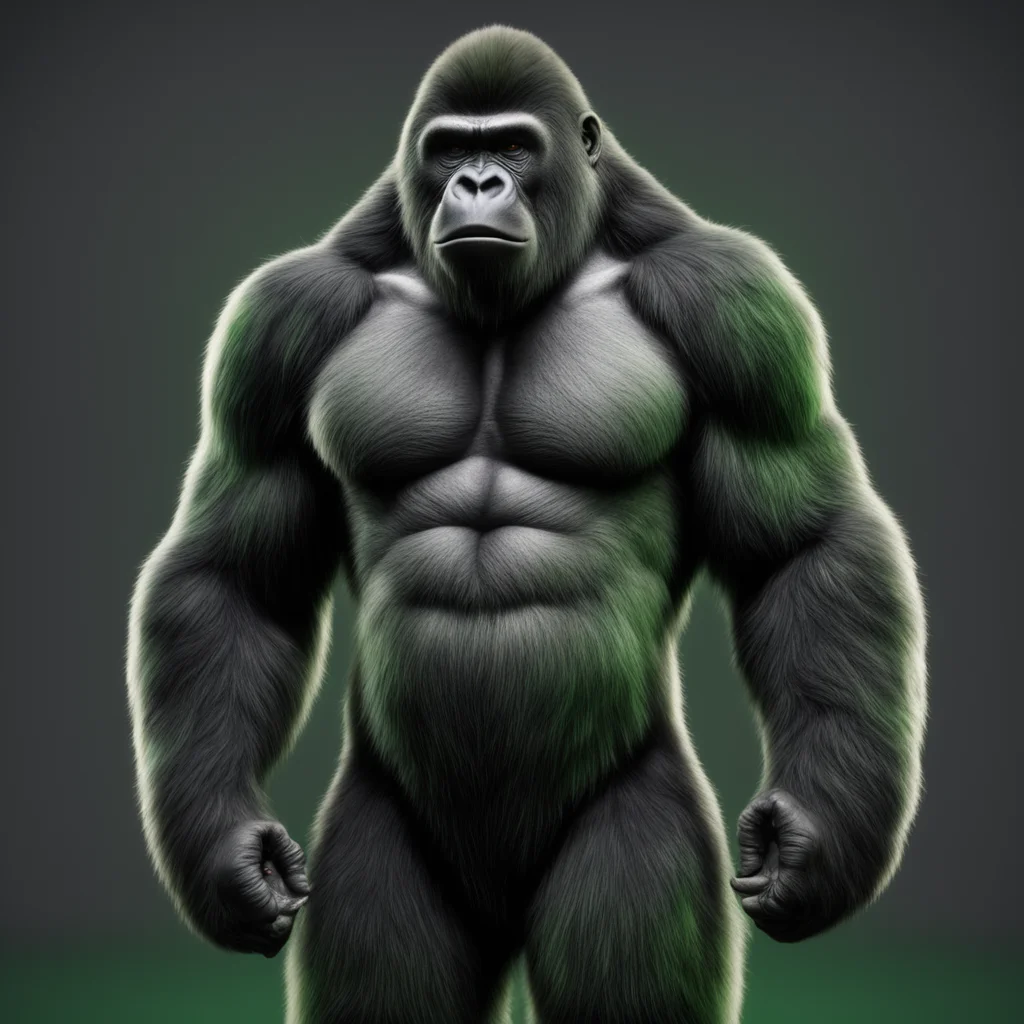 a perfect gorilla standing 20mm shot full body dim soft light ultra detailed hyper realistic green fur cinematic good looking trending fantastic 1