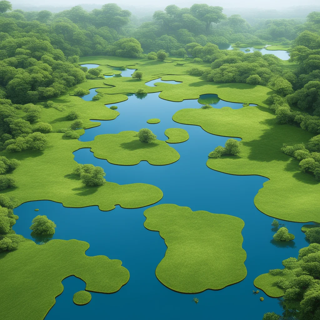 a pond with 6 islands amazing awesome portrait 2