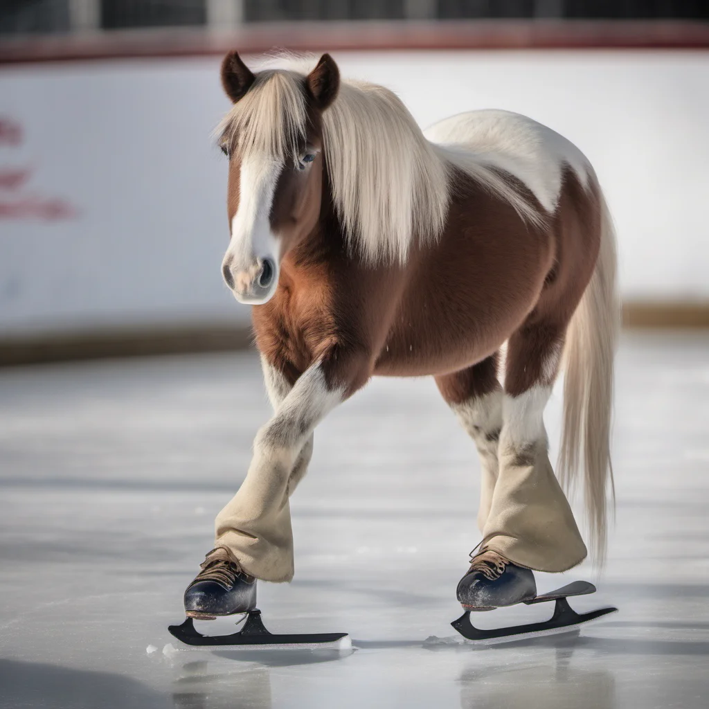 aia pony trying to ice skate confident engaging wow artstation art 3