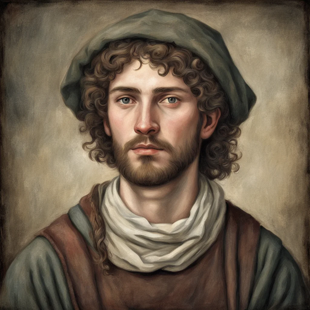 aia potrait of a young medival peasant 