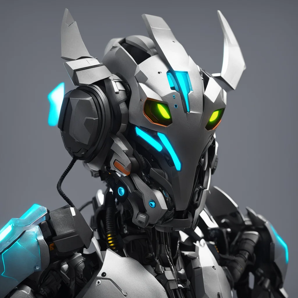 aia protogen with combine technology%2C a cracked visor%2C and a few wires hanging from the crack