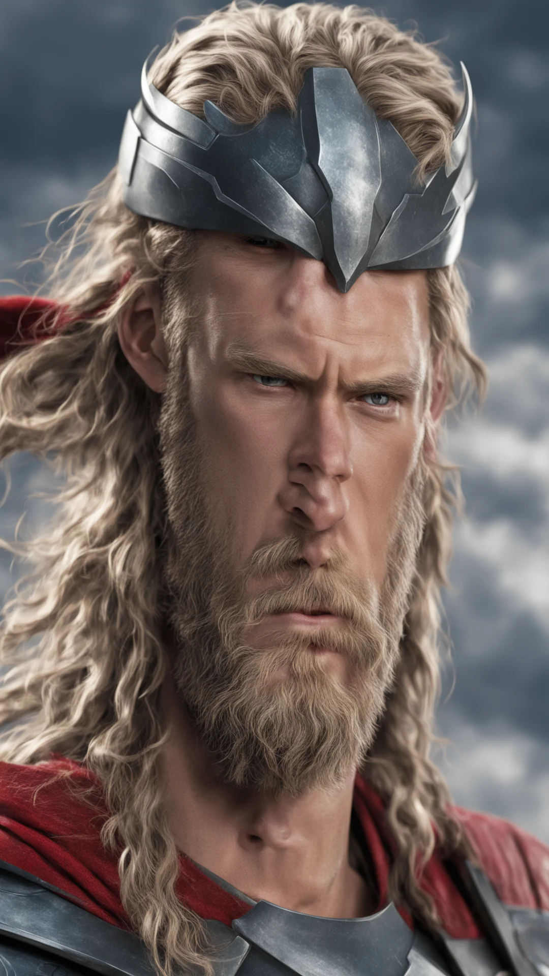a realistic painting of thor in highly detailed resolution 8k rendered  amazing awesome portrait 2 tall