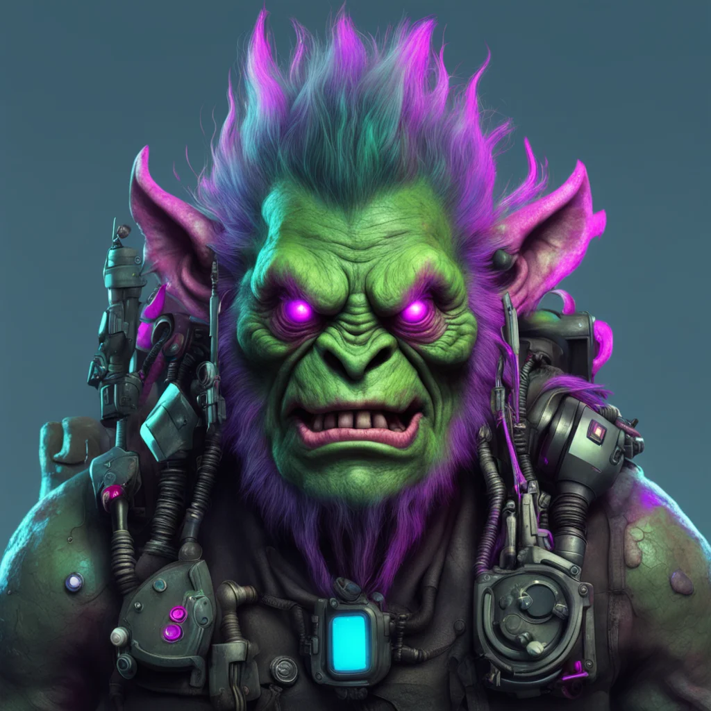 a really ugly troll with a cyberpunk aesthetic  amazing awesome portrait 2