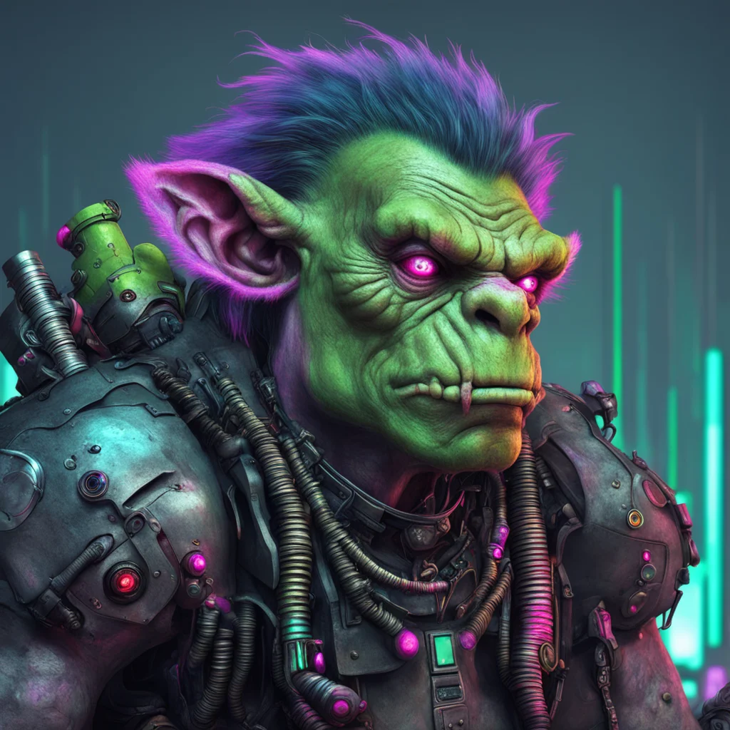 a really ugly troll with a cyberpunk aesthetic  confident engaging wow artstation art 3