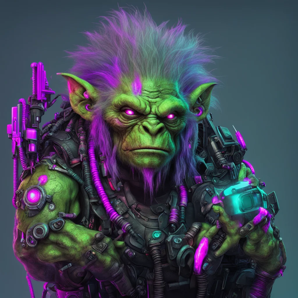 a really ugly troll with a cyberpunk aesthetic  good looking trending fantastic 1