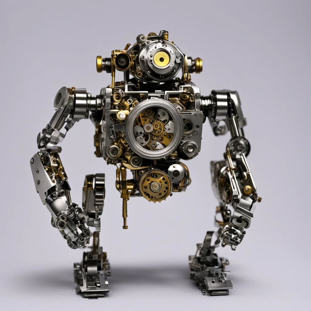 a robot made with mechanical watch movement parts. amazing awesome portrait 2