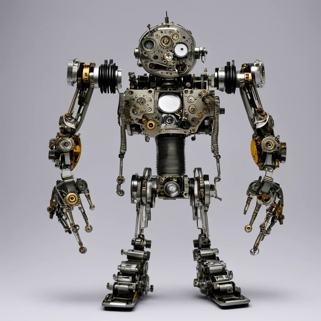 aia robot made with mechanical watch movement parts.