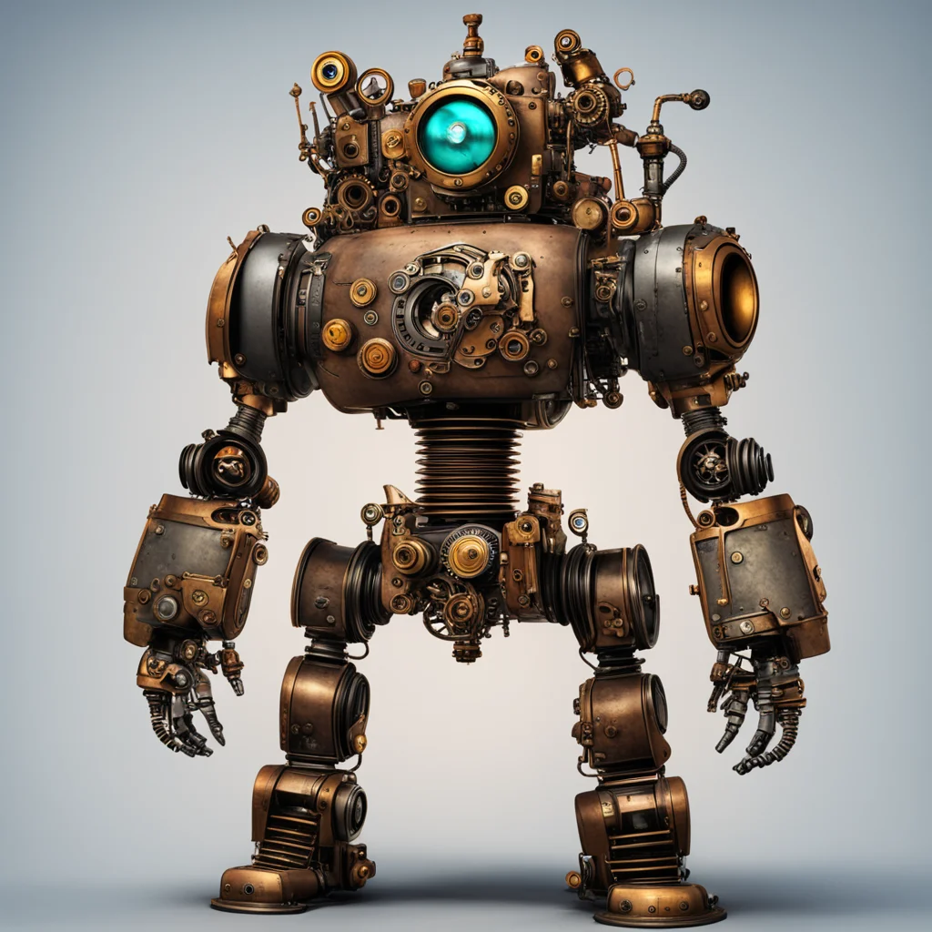 a robot with steampunk engineering  amazing awesome portrait 2