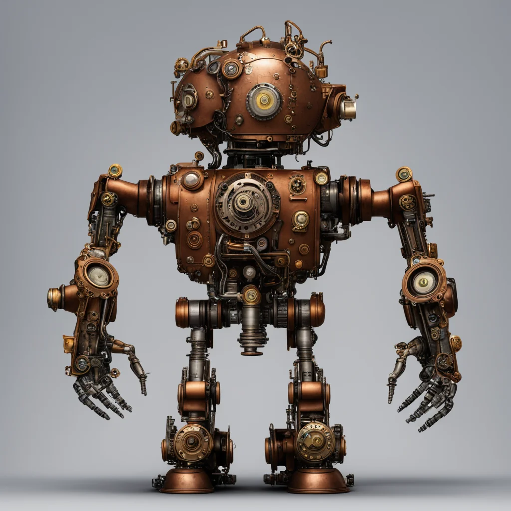 a robot with steampunk engineering  good looking trending fantastic 1