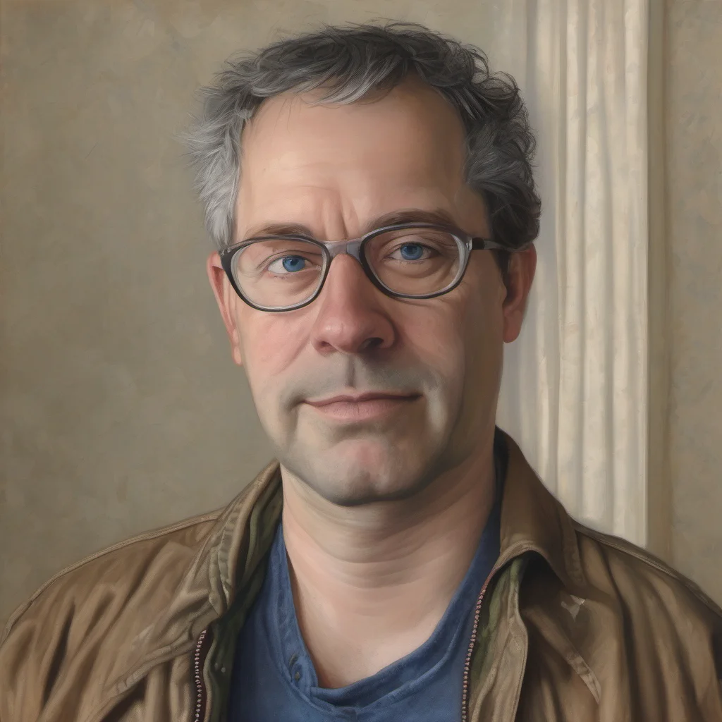 a self portrait of the author rendered as photorealistically as possible. the background and setting are the artist%27s choice.