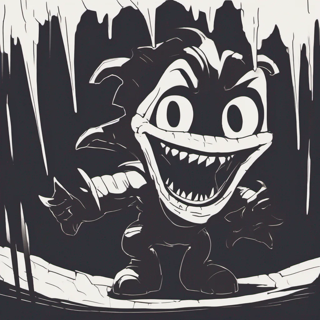 a shadow with a visible sharptoothed grin