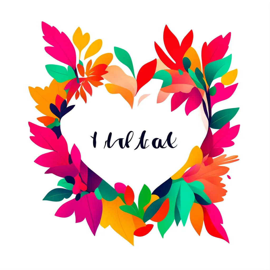 aia simple vector art design that says %22i love the fall%22 with a fancy script font in the shape of a heart with colorful leaves around it on a white background%2C poster%2C typography