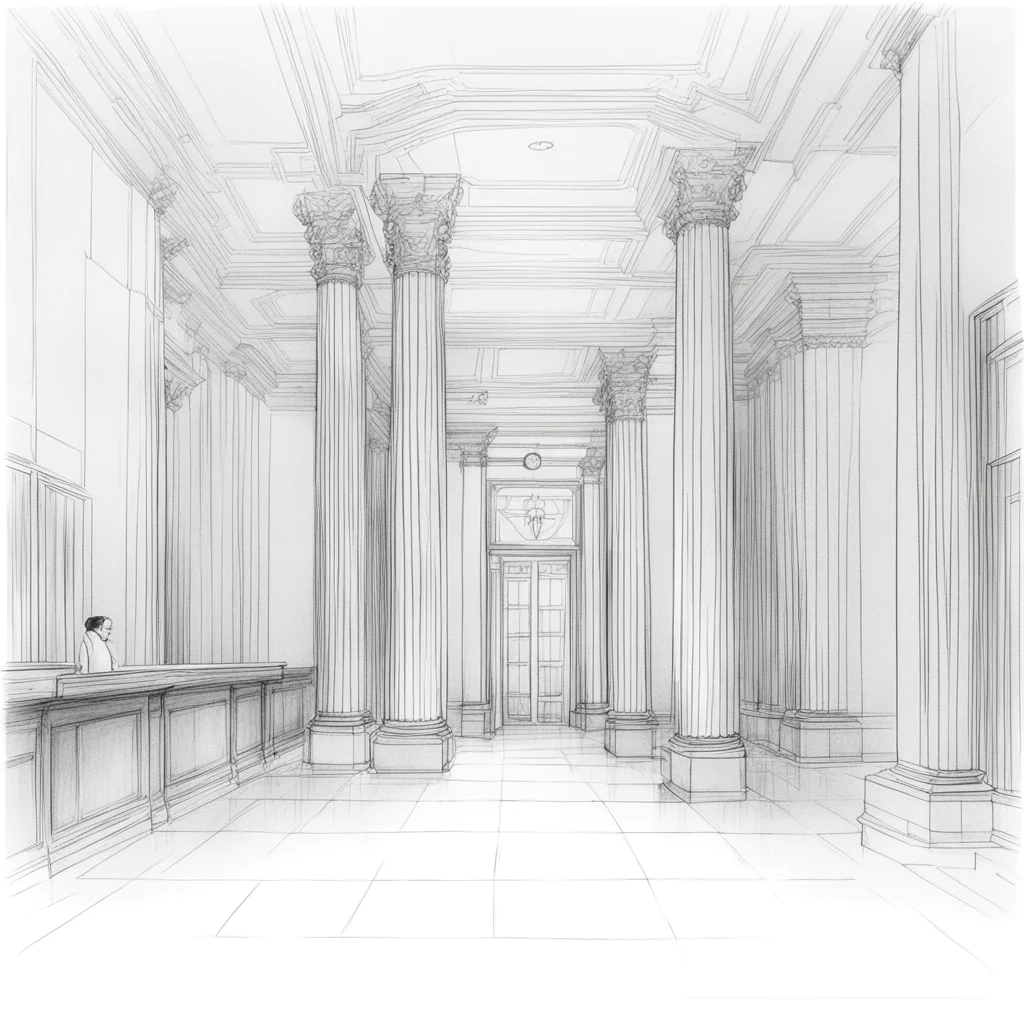 aia sketch of a university entrance hall with security and reception