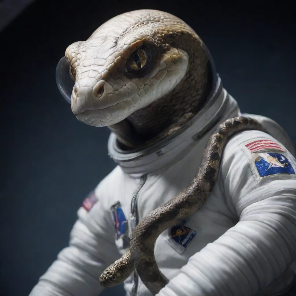 a snake in space suit