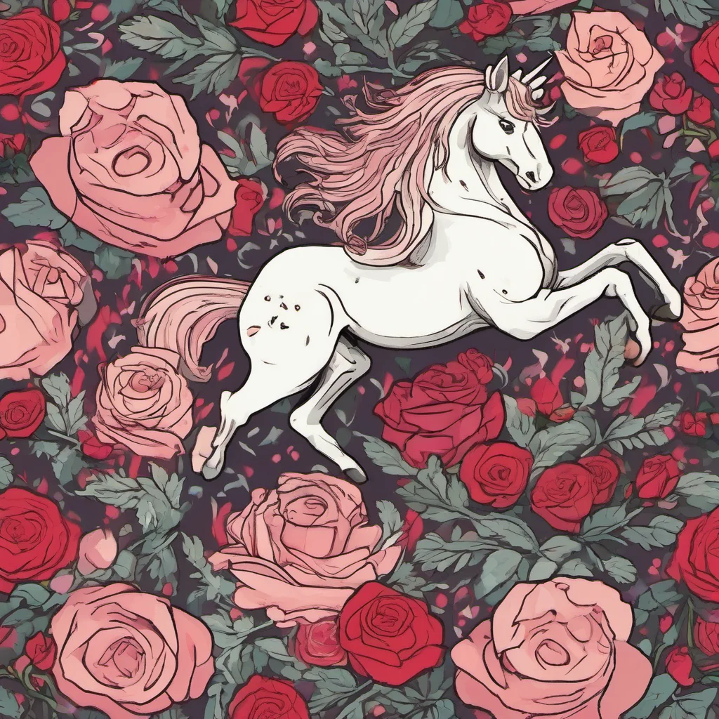 a stylized unicorn and roses confident engaging wow artstation art 3