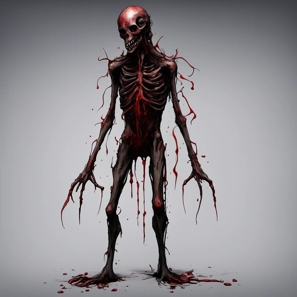 a supernatural that looks like scp 5104 combined with scp 096 that produces metal and poisin from its back and has blood on his teeth and legs  good looking trending fantastic 1