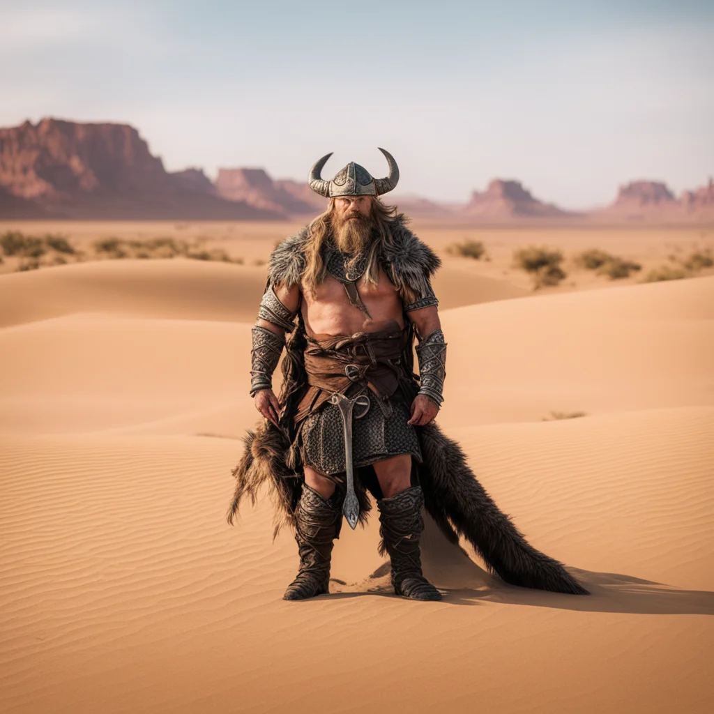 a viking stranded in the desert