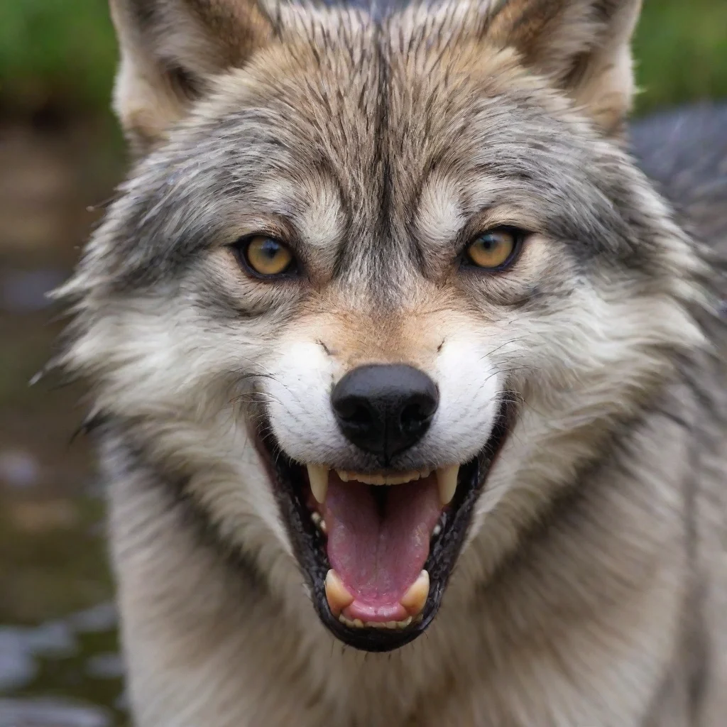 aia wet wide open female wolf furry mouth.