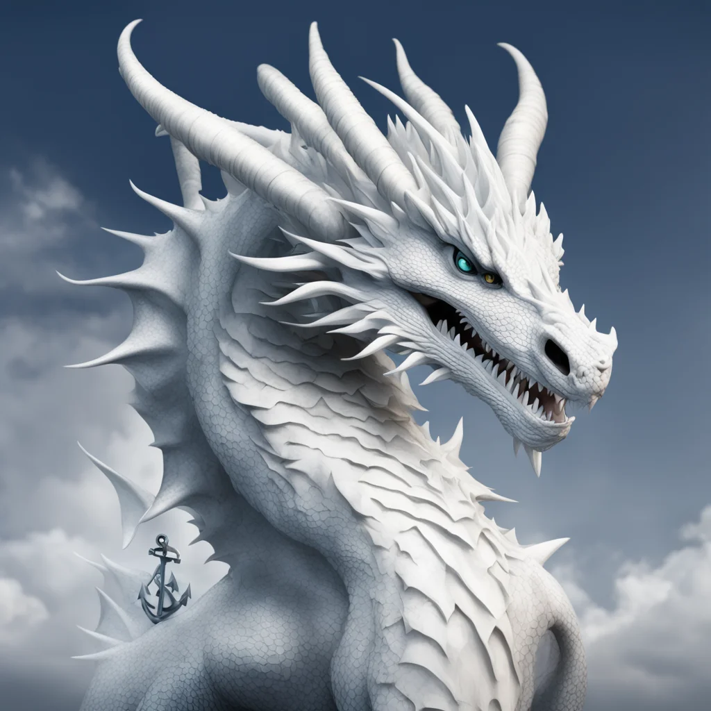 aia white dragon with a anchor symbol in it%27s eyes
