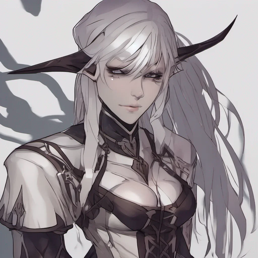 a white haired dark elf with a cute sadistic face confident engaging wow artstation art 3