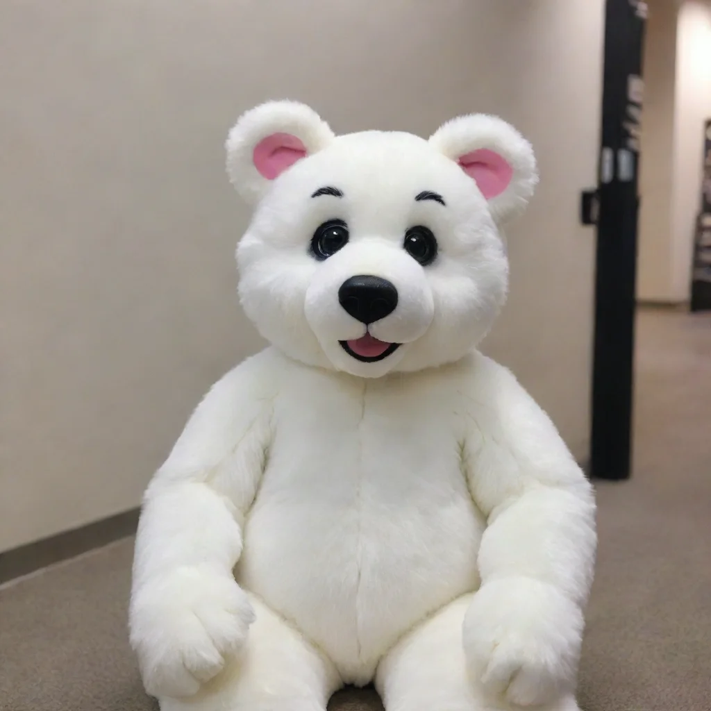 aia white teddy bear fursuit