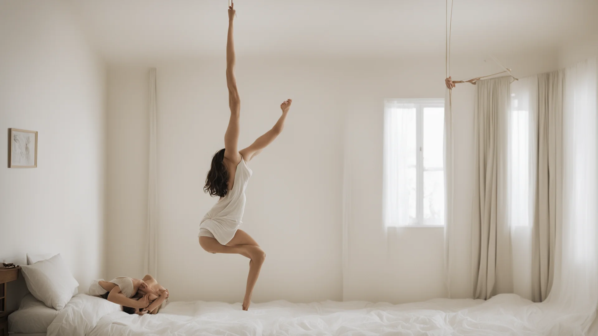 a woman hanging herself in a bedroom amazing awesome portrait 2 wide