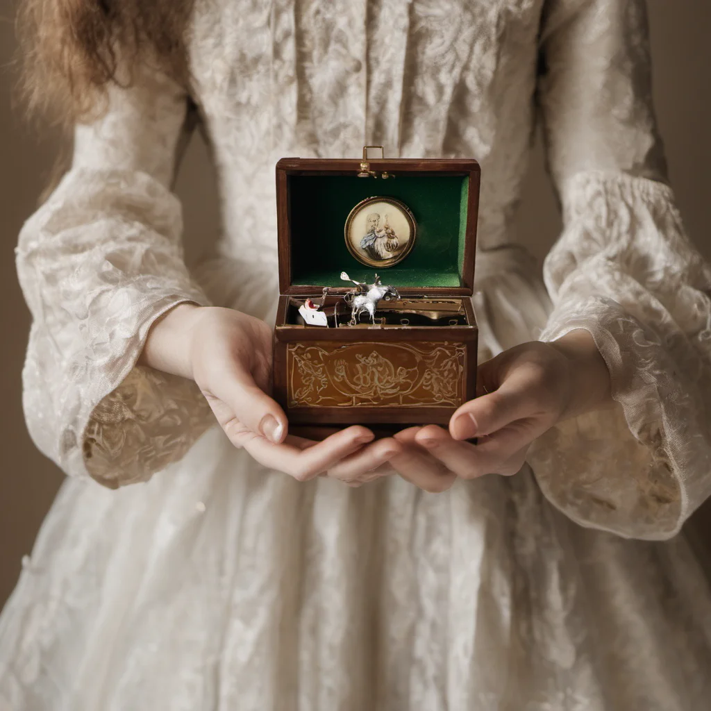 aia woman holding a music box